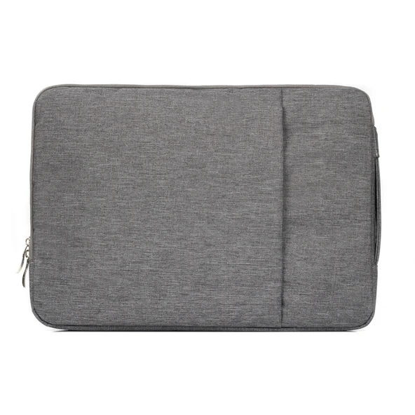 15 4 Inç Evrensel Gri Denim Laptop Çantası Fermuarlı MacBook Air Pro Lenovo Uyumlu - 2