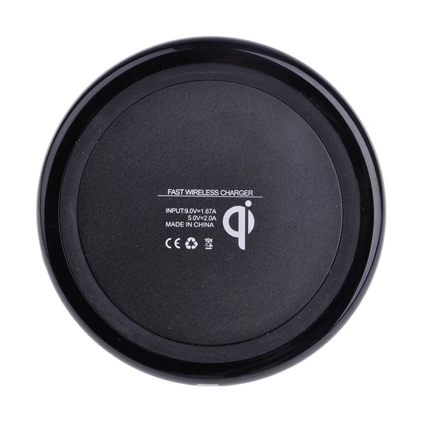 DC5V Girişli Elmas Desenli Qi Standard Hızlı Şarj Kablosuz Şarj Cihazı Siyah 1 Metre Kablo - 4