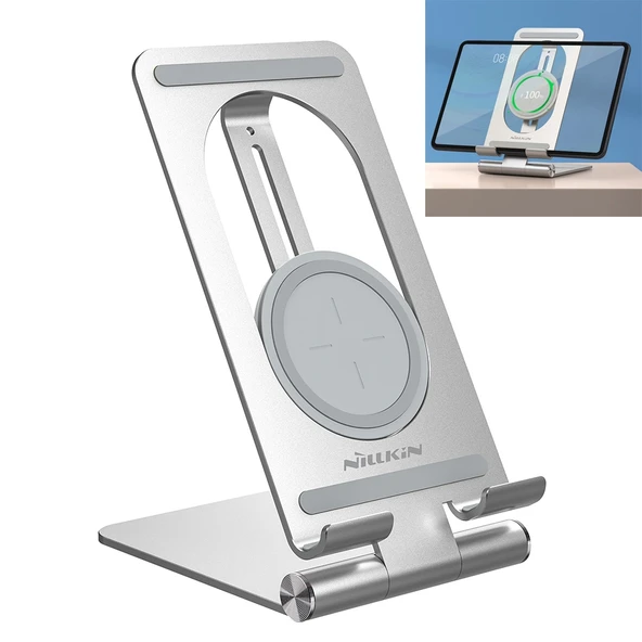 NILLKIN PowerHold Tablet Kablosuz Şarj Standı Gri
