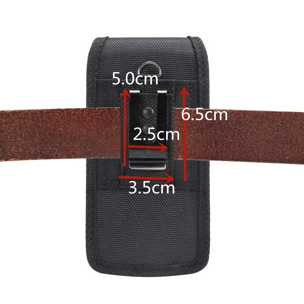 47 Inç Evrensel Dikey Naylon Kumaş Bel Çantası Siyah iPhone X iPhone 8 Galaxy S6 Redmi 3 Uyumlu - 5