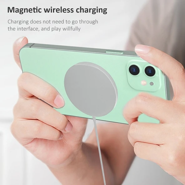 OJD-63 15W Manyetik Yuvarlak Alüminyum Alaşımlı Magsafe Kablosuz Şarj Cihazı - 5