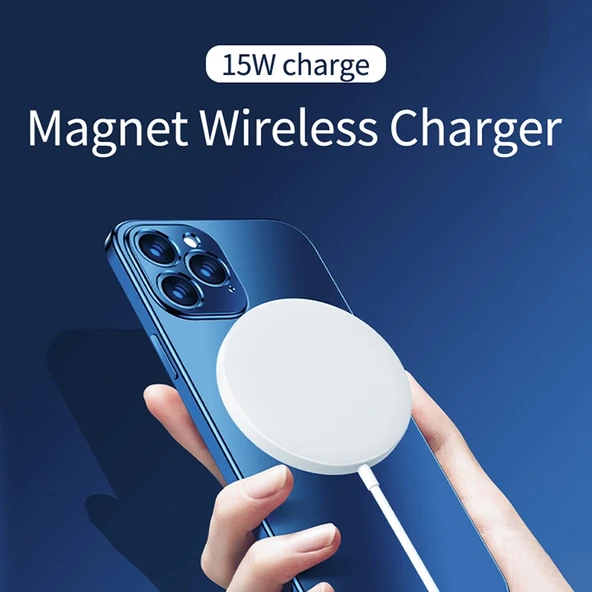OJD-63 15W Manyetik Yuvarlak Alüminyum Alaşımlı Magsafe Kablosuz Şarj Cihazı - 10