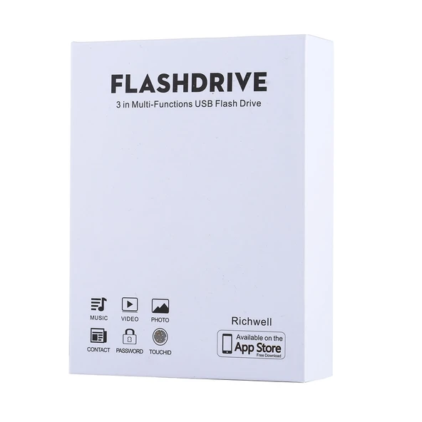 RQW-18S Siyah 8 Pin 128GB Çok Fonksiyonlu Flash Bellek USB Micro USB Kablo - 9