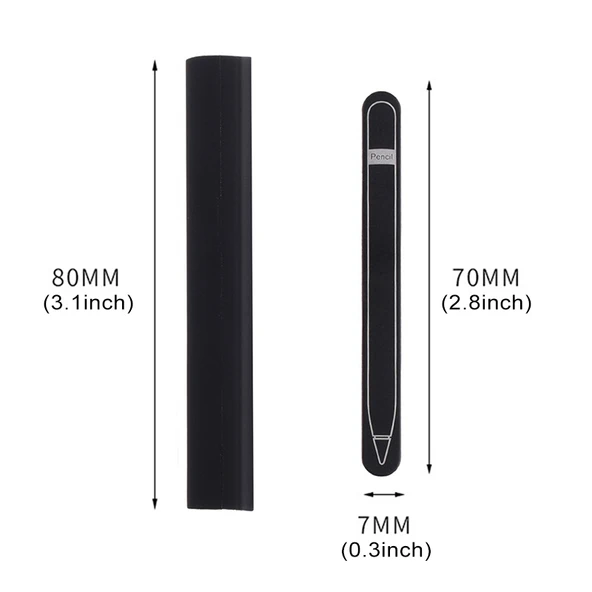Apple Pencil Manyetik Silikon Tutucu Kılıf Seti Siyah - 2