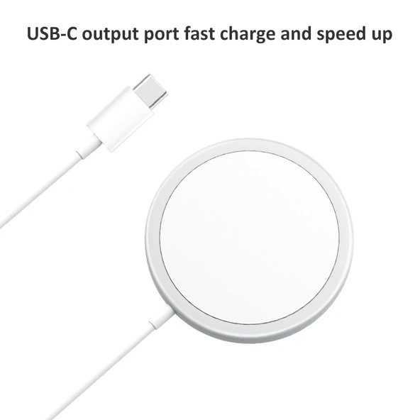 OJD-63 15W Manyetik Yuvarlak Alüminyum Alaşımlı Magsafe Kablosuz Şarj Cihazı - 4
