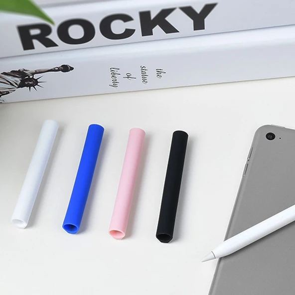 Apple Pencil Manyetik Silikon Tutucu Kılıf Seti Siyah - 7