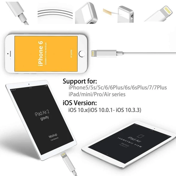 QTS LAN8152B 1 Metre 8 Pin to RJ45 Ethernet LAN Ağ Adaptör Kablosu Beyaz - 9