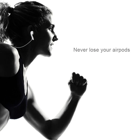 Apple AirPods 1 2 Uyumlu Mavi Silikon Kablo Kaybetmeyi Önleyici Kulaklık Askısı 60cm - 12