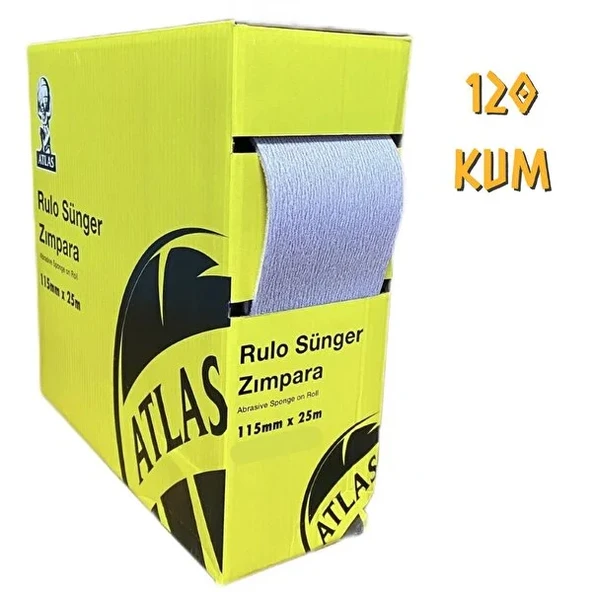 Atlas Rulo Soft Sünger Zımpara 115 Mm. - 25 Mt. - 180 Kum