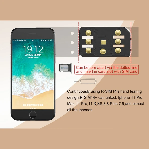 R SIM 14 Plus Yüksek Kapasiteli Akıllı Hızlı Kilit Açma Kartı iOS 13 Uyumlu iPhone 11 Pro Max iPhone 11 Pro iPhone 11 iPhone X iPhone XS iPhone 8 ve 8 Plus - 8