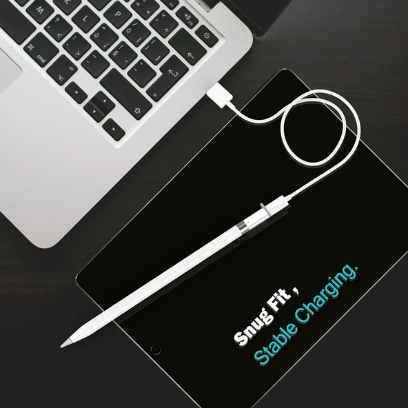 Alüminyum Kasa Apple Pencil Şarj Adaptörü iPad Pro Gümüş - 10