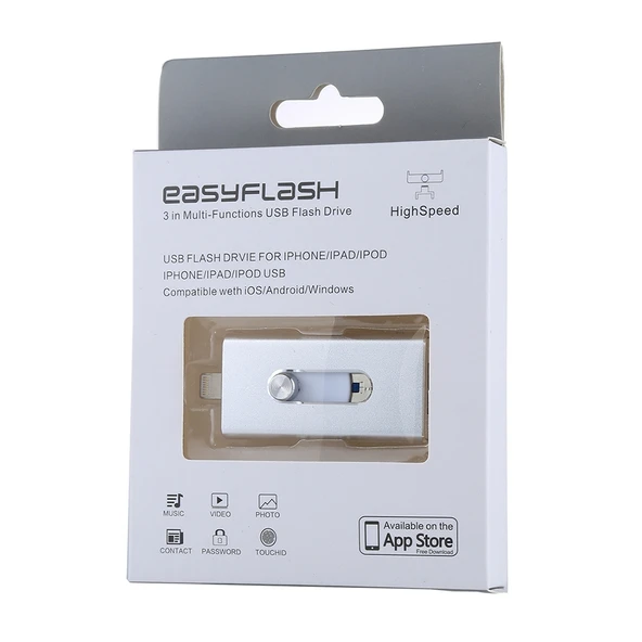 RQW 02 Gri 3 in 1 USB 2.0 8 Pin ve Micro USB 32GB Flash Bellek - 4
