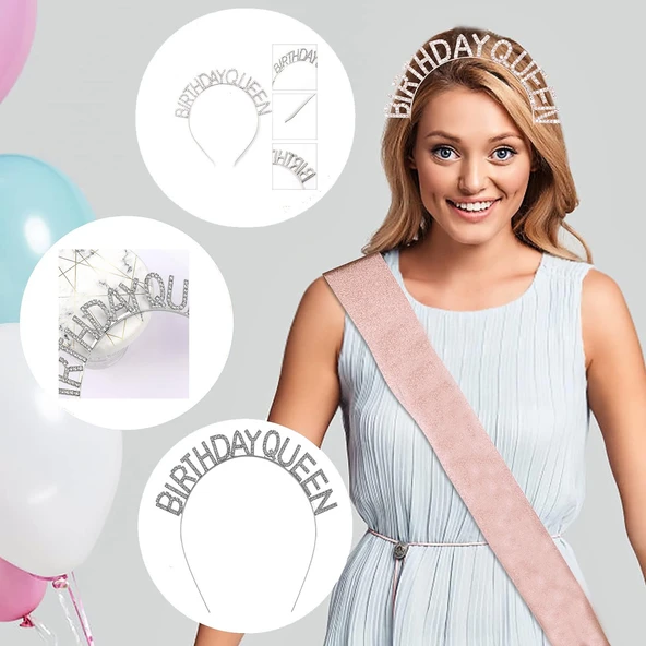 Birthday Queen Yazılı Kraliçe Taç - Resim 2