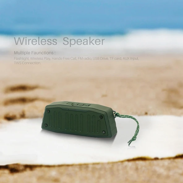 NewRixing NR-4019 Kırmızı Taşınabilir Bluetooth Hoparlör Eller Serbest Arama FM USB TF Kart AUX Destekli - 3