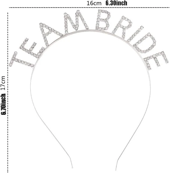 Gümüş Kaplama Kristal Taşlı Team Bride Taç - Resim 2