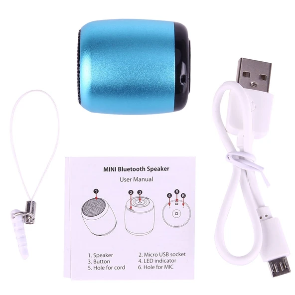 A1 Mini Bluetooth Hoparlor Mavi Eller Serbest Arama ve Fotoğraf Kumandası Destekli - 7