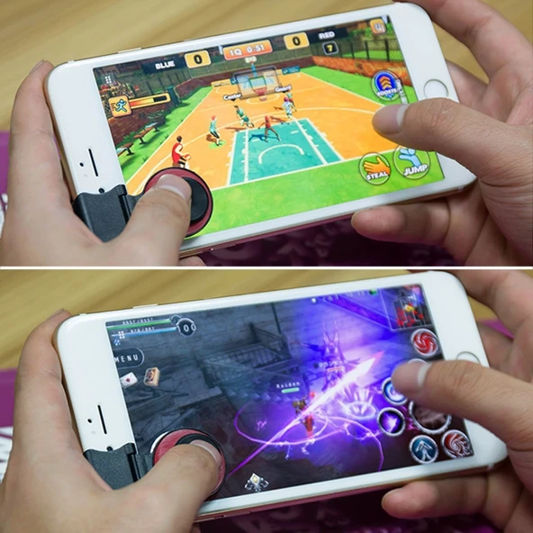 A9 Mobil Klipsli Oyun Joysticki Gümüş Renk Yüzüklü Tutucu - 7