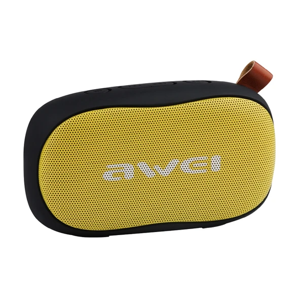 Awei Y900 Mini Taşınabilir Kablosuz Bluetooth Hoparlör Sarı Gürültü Engelleme Mikrofonlu TF Kart ve AUX Destekli