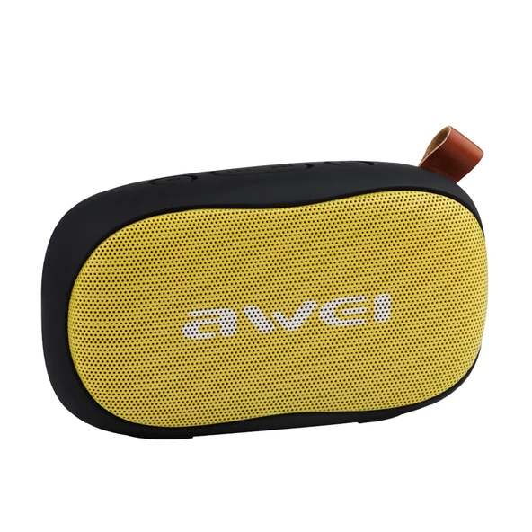 Awei Y900 Mini Taşınabilir Kablosuz Bluetooth Hoparlör Sarı Gürültü Engelleme Mikrofonlu TF Kart ve AUX Destekli - 2