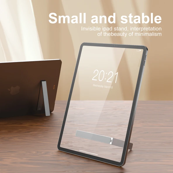 R-JUST PB07 Manyetik Katlanabilir Taşınabilir Alüminyum Tablet Tutucu - 4