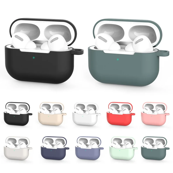 AirPods Pro Silikon Kablosuz Kulaklık Koruyucu Kılıf Siyah İpli - 9