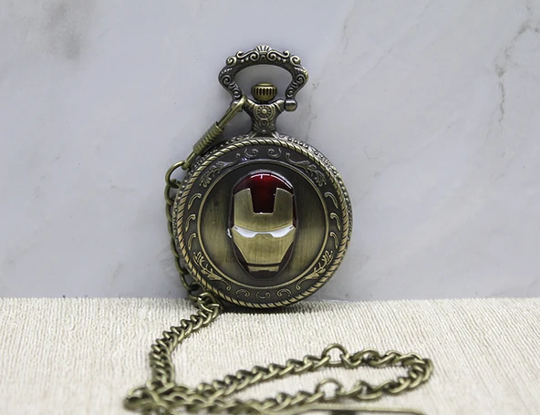 Iron Man Tasarımlı Köstekli Saat ürün görseli