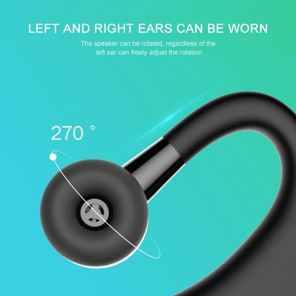 V9 İş Bluetooth Kulaklık Kablosuz Mikrofonlu Siyah - 12