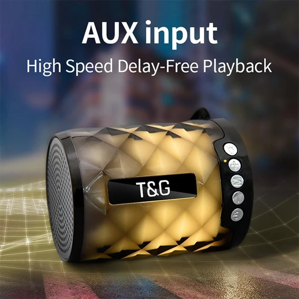 TG155 Bluetooth 42 Mini Taşınabilir Kablosuz Hoparlör Renkli Işıklar Siyah - 3