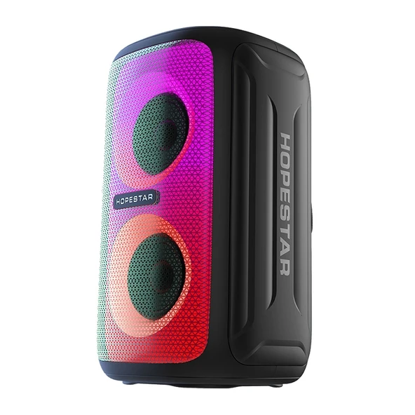 Hopestar Party 110 Mini Renkli Işıklı Kablosuz Bluetooth Hoparlör Siyah