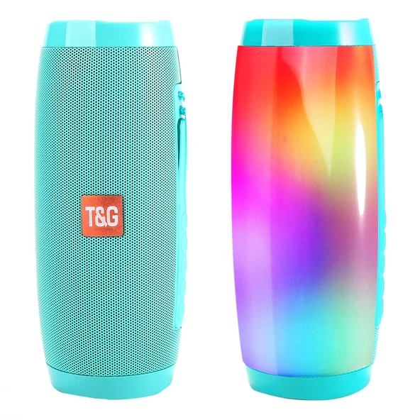 T G TG157 Bluetooth 42 Mini Taşınabilir Kablosuz Hoparlör Renkli Işıklar Yeşil