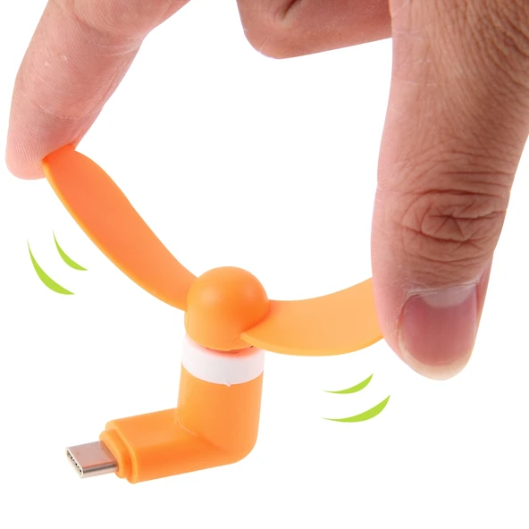 Moda USB 3.1 Type-C Port Mini Fan Iki Kanatli Turuncu - 4