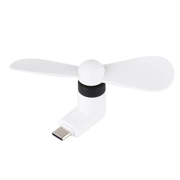 Moda USB 3.1 Type-C Portlu İki Kanatlı Mini Fan Beyaz - 2