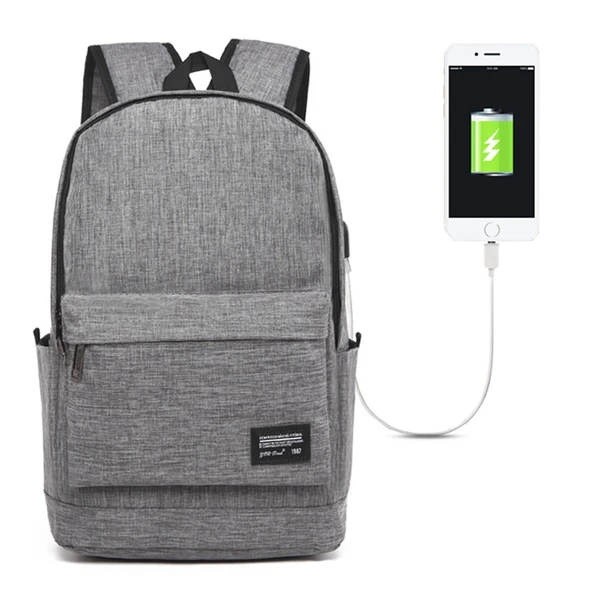Universal Çok Fonksiyonlu Oxford Kumaş Laptop Omuz Çantası Sırt Çantası Harici USB Şarj Portlu Gri 45x31x16cm 15.6 inç ve Altı - 2