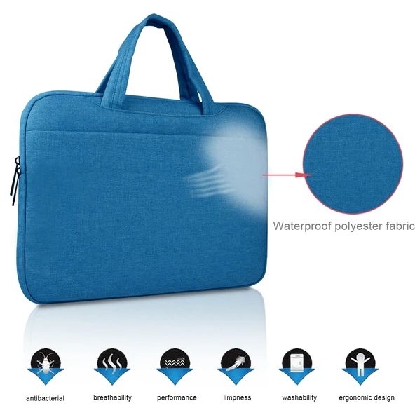 Universal Siyah Çok Cepli Oxford Kumaş Yumuşak Taşınabilir Laptop Tablet Çantası 14 İnç ve Altı - 4