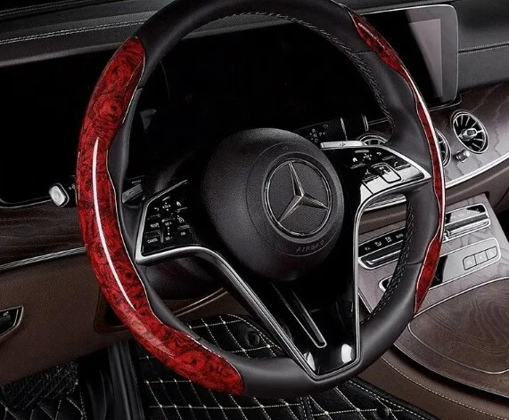 Ahşap Tasarımlı Direksiyon Simidi Koruma Kılıfı 2 li - Resim 3