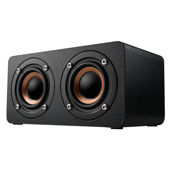 M5 Ahşap Bluetooth 4.2 Subwoofer Hoparlör Siyah TF Kart AUX FM Destekli