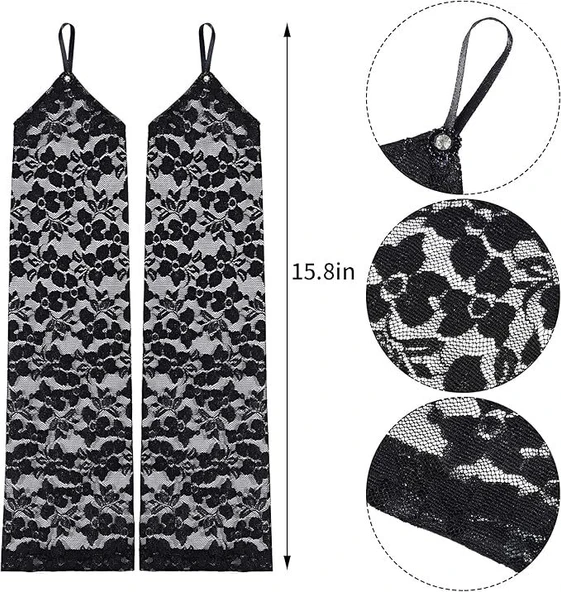 Parmak Askılı Zarif Dantel Eldiven - Resim 4