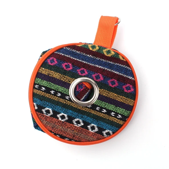Katlanabilir Etnik Desenli Kumaş Mendil Kutusu Saklama Çantası 14.5x13 cm - 4