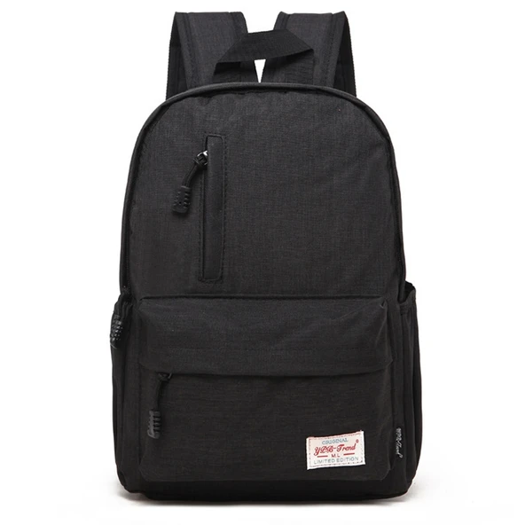 Evrensel Çok Fonksiyonlu Kanvas Laptop Omuz Çantası Sırt Çantası Siyah 42x29x13cm 15.6 Inç ve Altı Laptoplar İçin