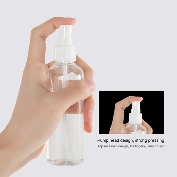 100ML PET Şeffaf Sprey Şişesi Dezenfektan Kabı - 5