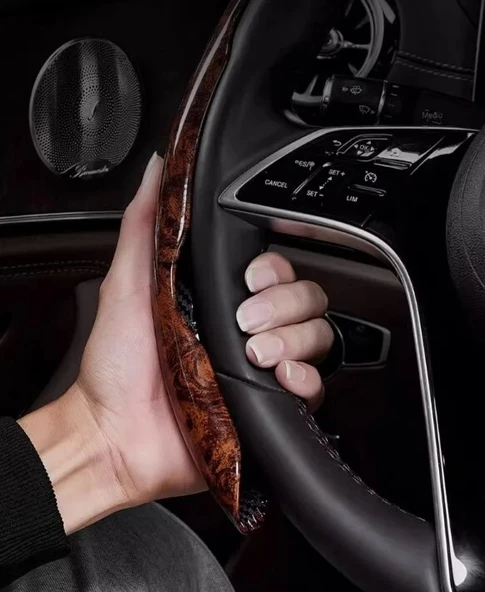 Ahşap Tasarımlı Direksiyon Simidi Koruma Kılıfı 2 li - Resim 2