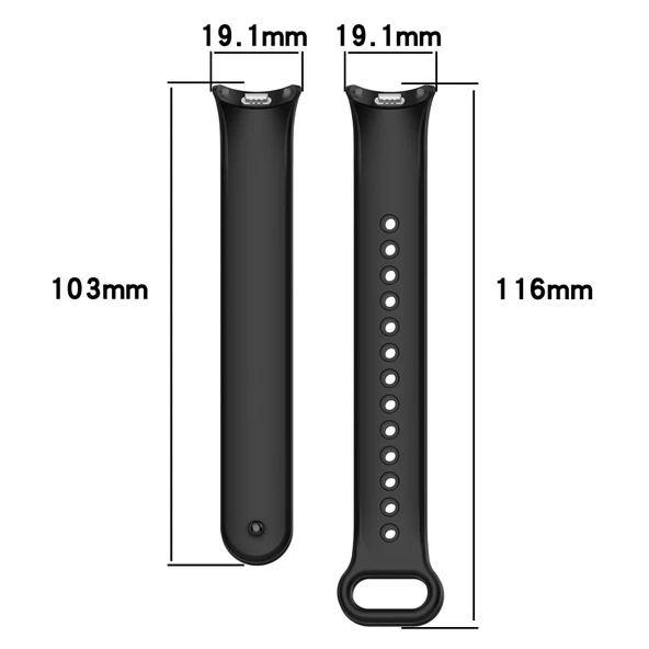 Xiaomi Smart Band 9 9 NFC 8 8 NFC Uyumlu Siyah Metal Tokalı Silikon Saat Kayışı - 4