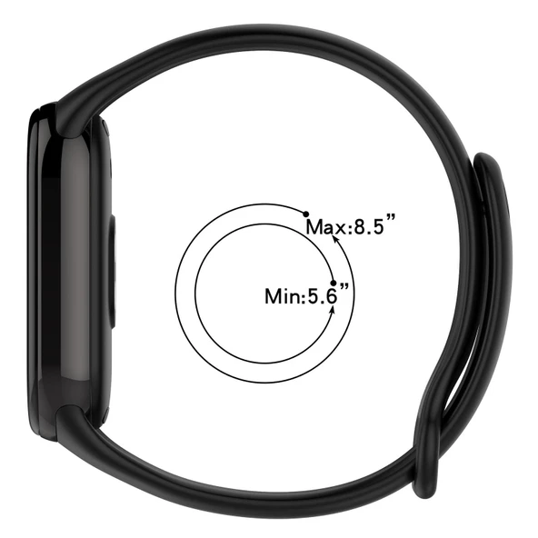 Xiaomi Smart Band 9 9 NFC 8 8 NFC Uyumlu Siyah Metal Tokalı Silikon Saat Kayışı - 3
