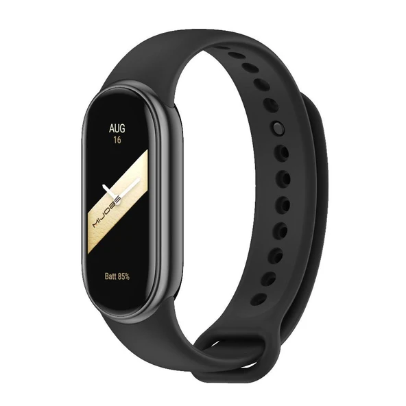 Xiaomi Smart Band 9 9 NFC 8 8 NFC Uyumlu Siyah Metal Tokalı Silikon Saat Kayışı