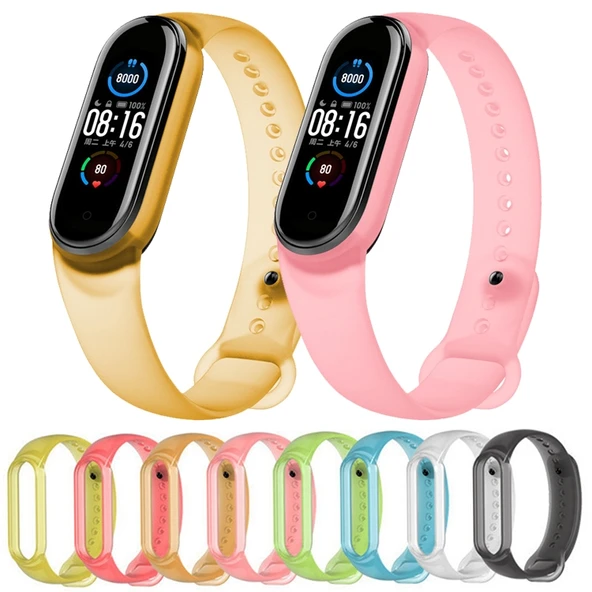 Xiaomi Mi Band 5 TPU Şeffaf Silikon Saat Kayışı Mavi - 6