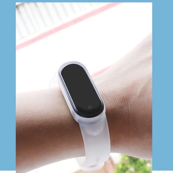 Xiaomi Mi Band 5 TPU Şeffaf Silikon Saat Kayışı Mavi - 5