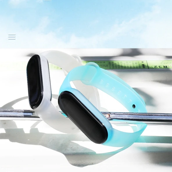 Xiaomi Mi Band 5 TPU Şeffaf Silikon Saat Kayışı Mavi - 3