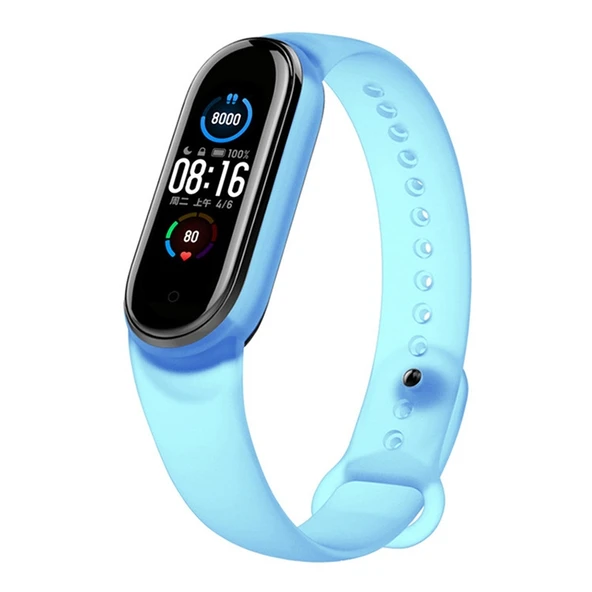 Xiaomi Mi Band 5 TPU Şeffaf Silikon Saat Kayışı Mavi - 2