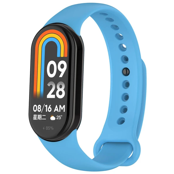 Xiaomi Smart Band 9 9 NFC 8 8 NFC Uyumlu Metal Tokalı Gökyüzü Mavisi Silikon Saat Kayışı