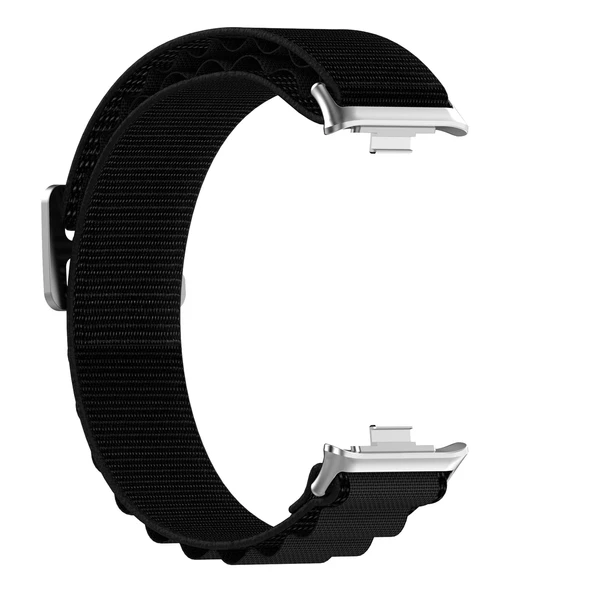 Xiaomi Smart Band 9 Pro ve 8 Pro İçin Siyah Naylon Döngü Saat Kayışı - 4